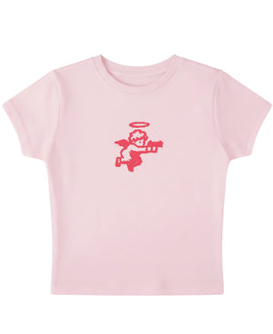 Baby Pink Baby Tee Front Design