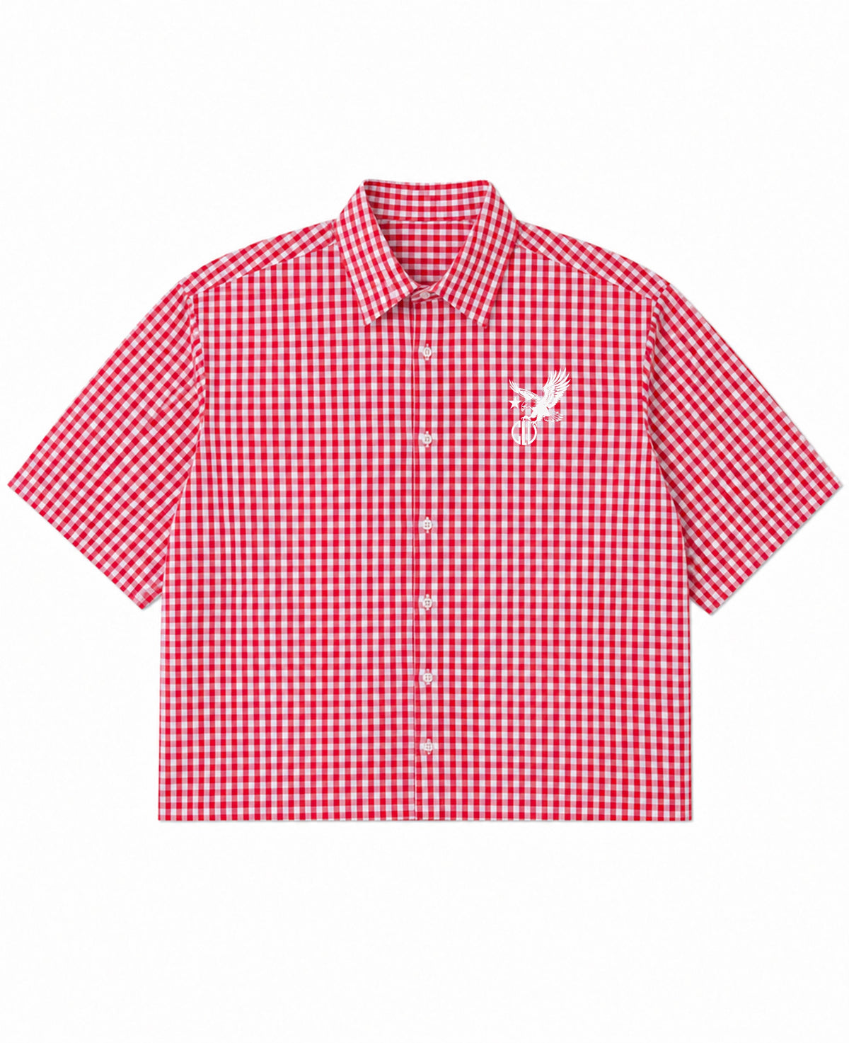 Red Picnic Oxford Boxy Shirt Front Design