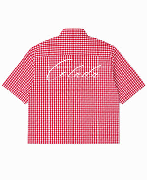 Red Picnic Oxford Boxy Shirt Back Design