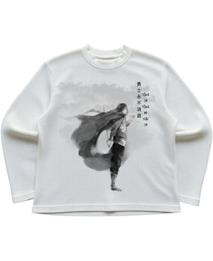 Off-white waffle knit oversized full-sleeve Front Design