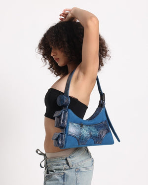 Muddled 3 Pocket Cargo Bag (Small) - Cracked Indigo - Fetti