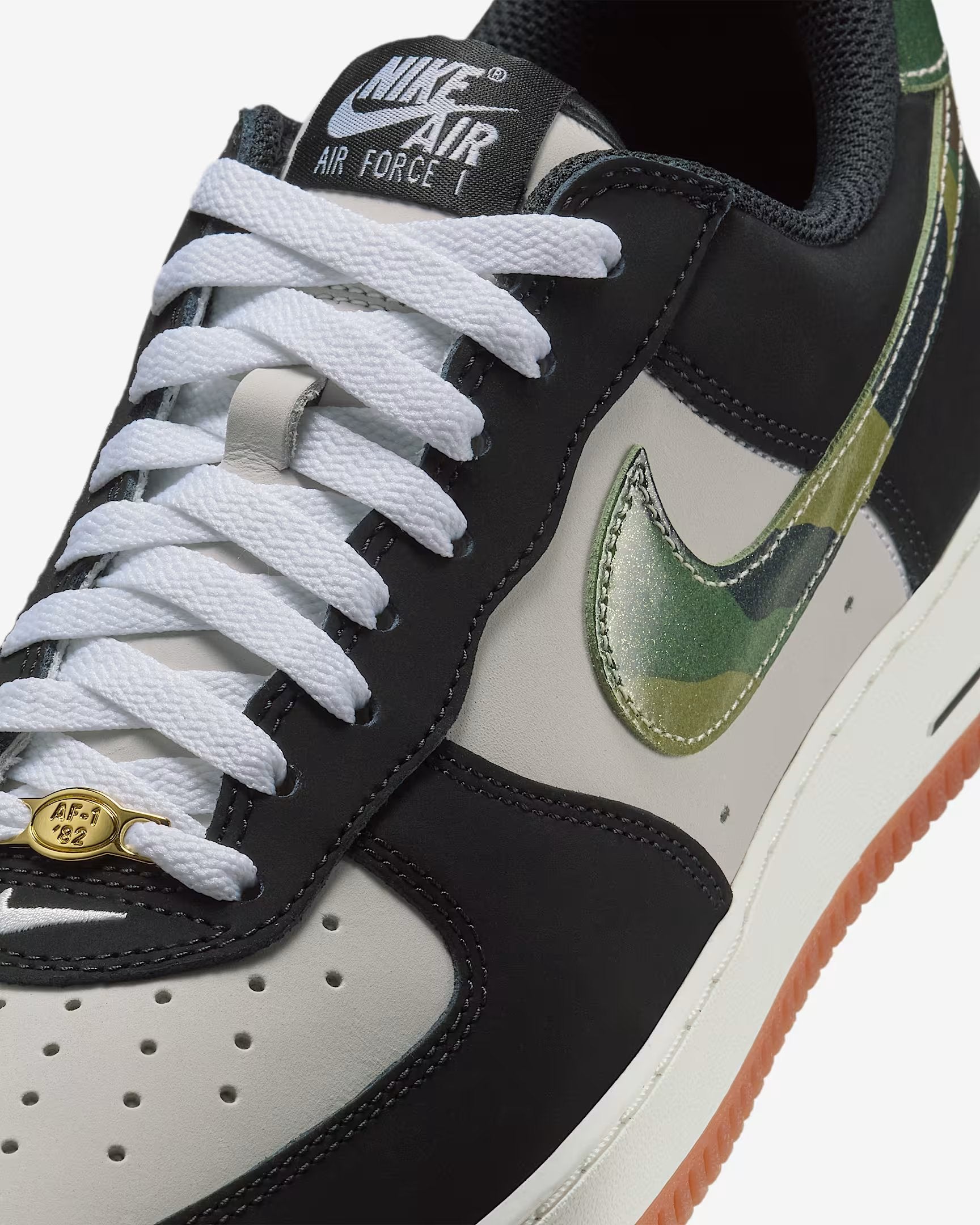 Nike Air Force 1 Low 'Black Patent Camo Swoosh'