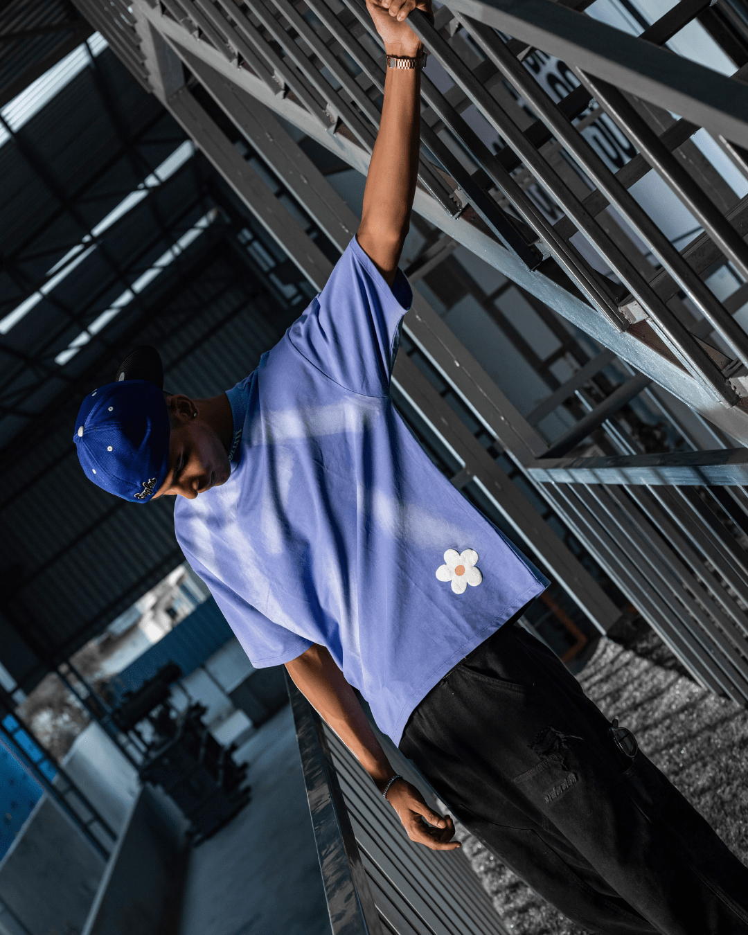 PEACE N PLEASURE BLUE WASH TEE - SULLITT