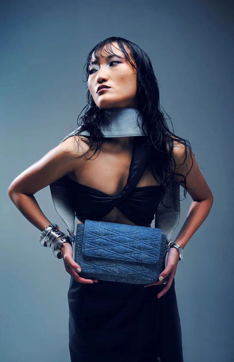Porte Denim Messenger Bag - Fetti