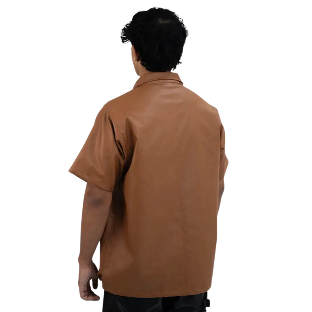 Workwear Brown Leather Shirt