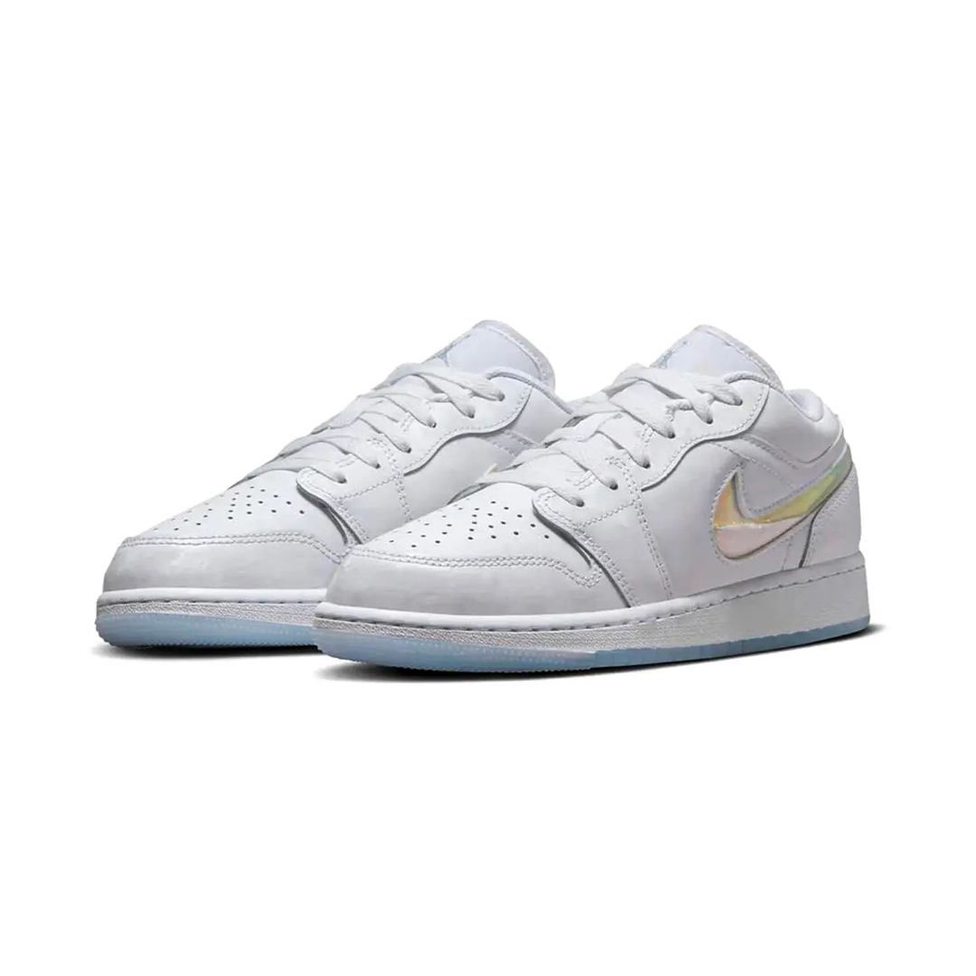Air Jordan 1 Low White Glitter Swoosh (GS)