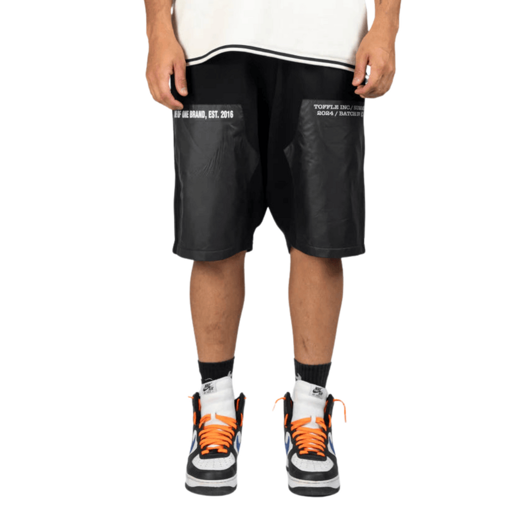 Black Printed Knee Shorts