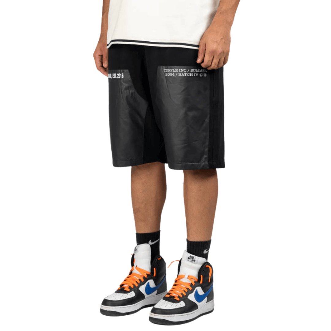 Black Printed Knee Shorts