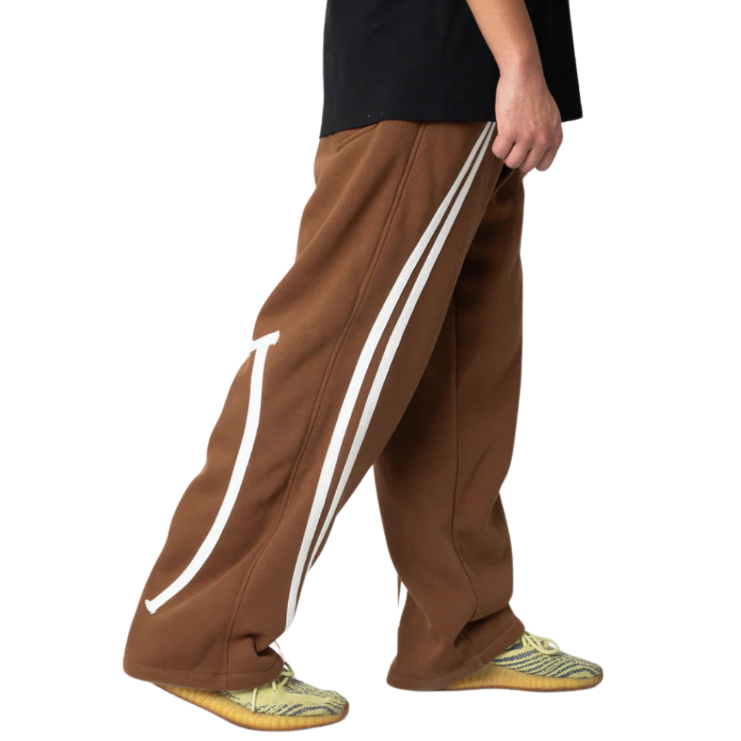 Brown Curved Joggers