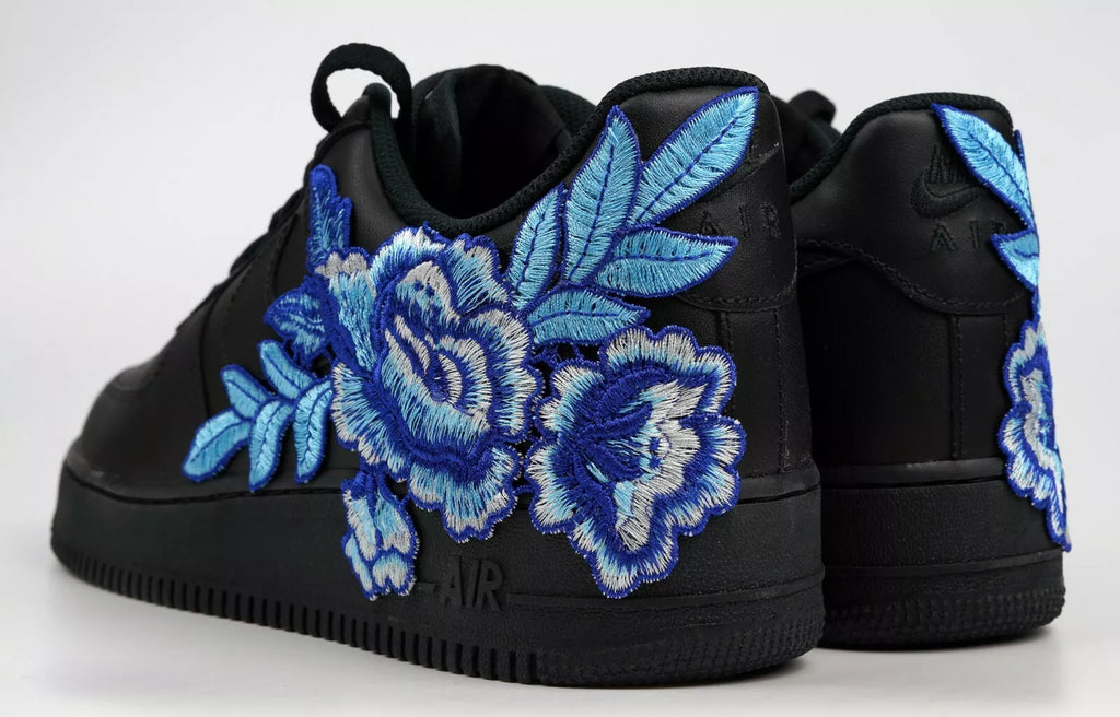 Embroided Midnight Blue Rose Black Af1 V2