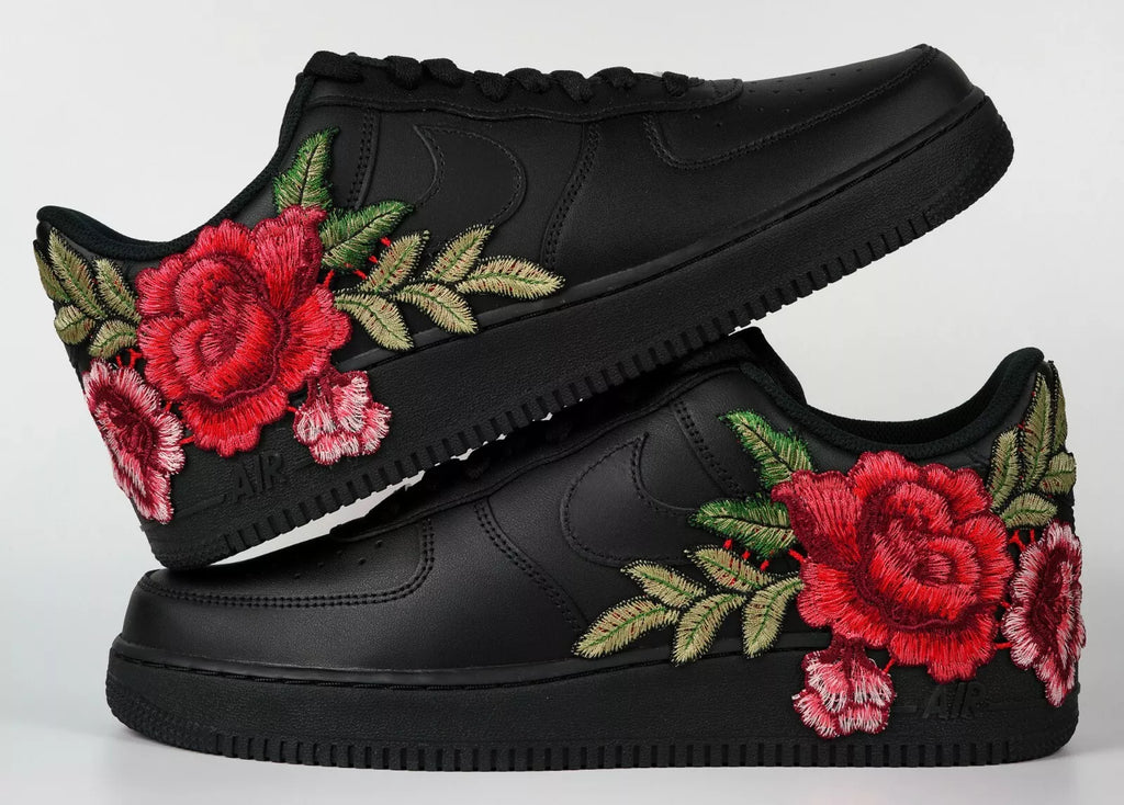 Embroided Rose Black Af1 V2