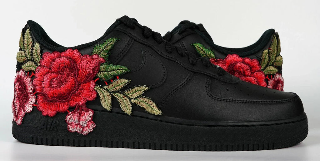 Embroided Rose Black Af1 V2