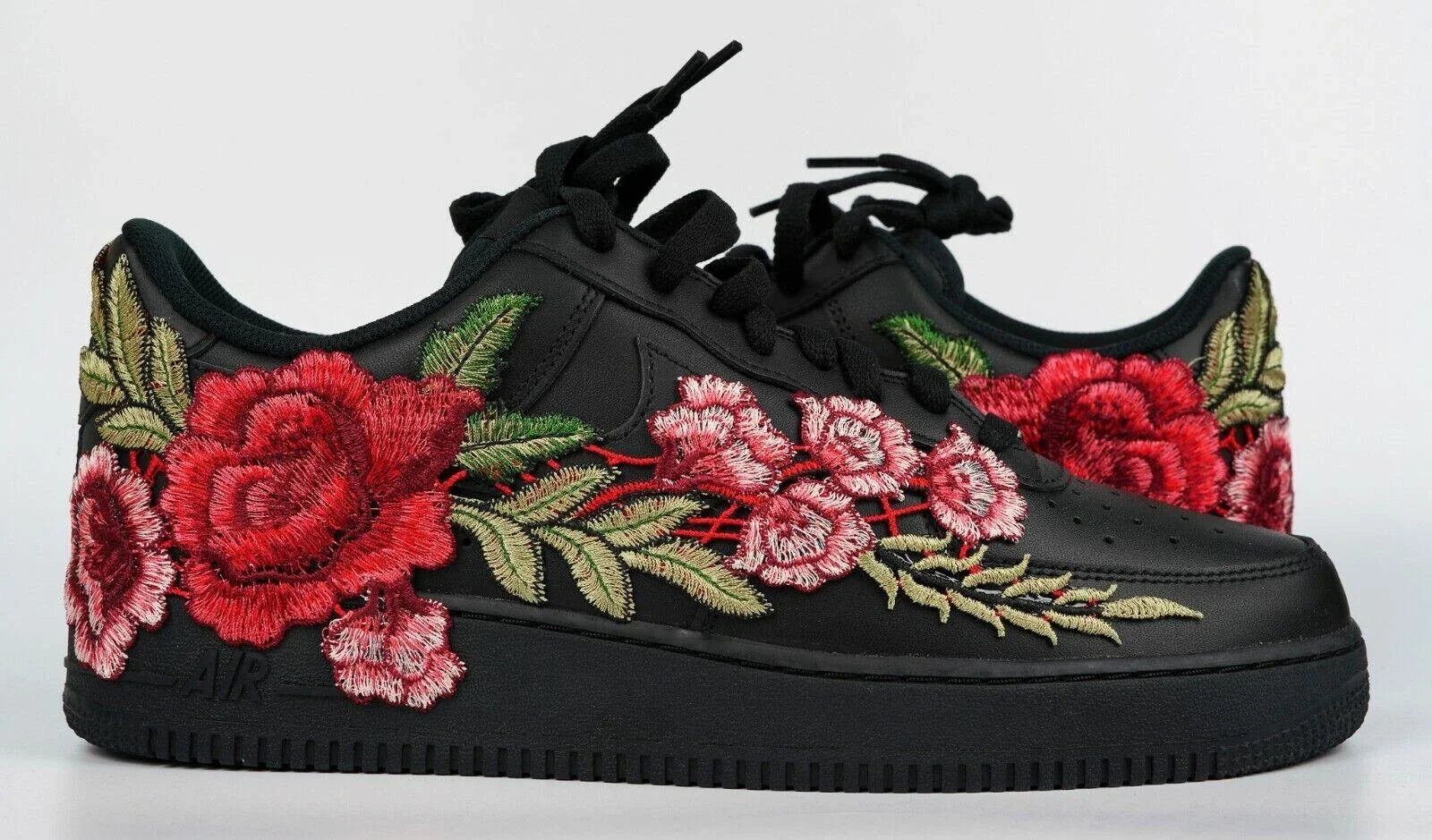 Embroided Rose Black Af1