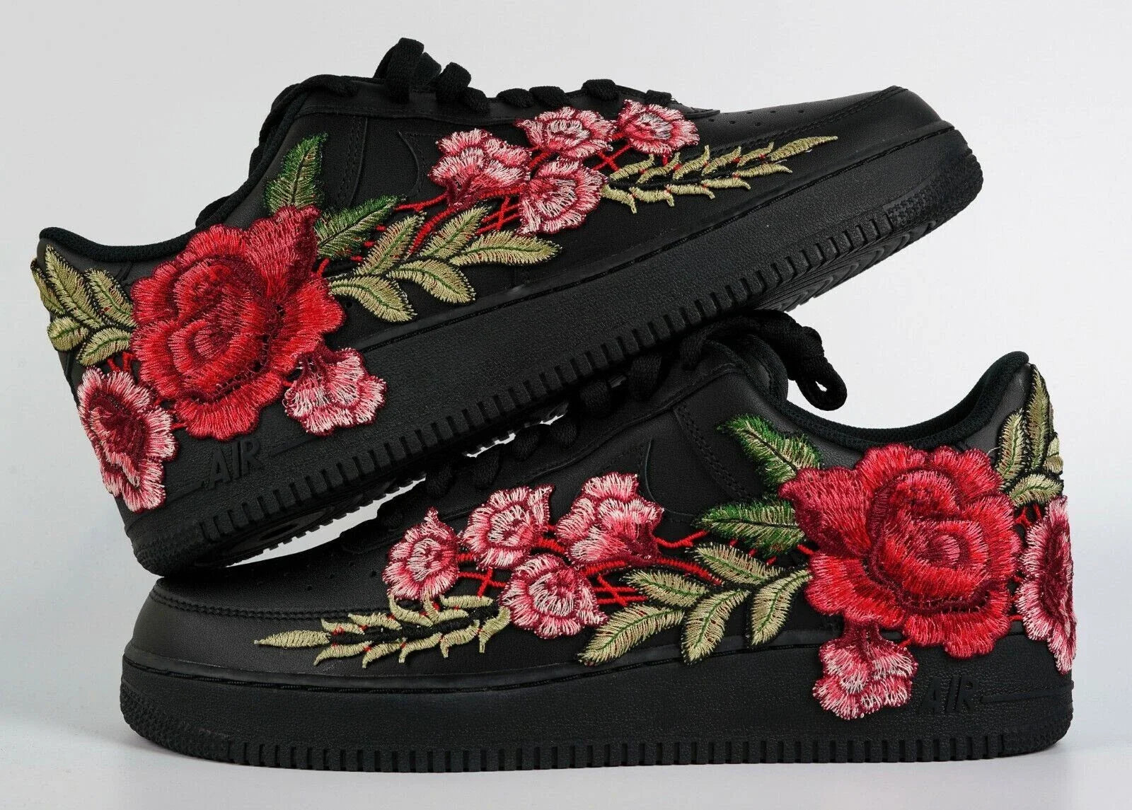Embroided Rose Black Af1