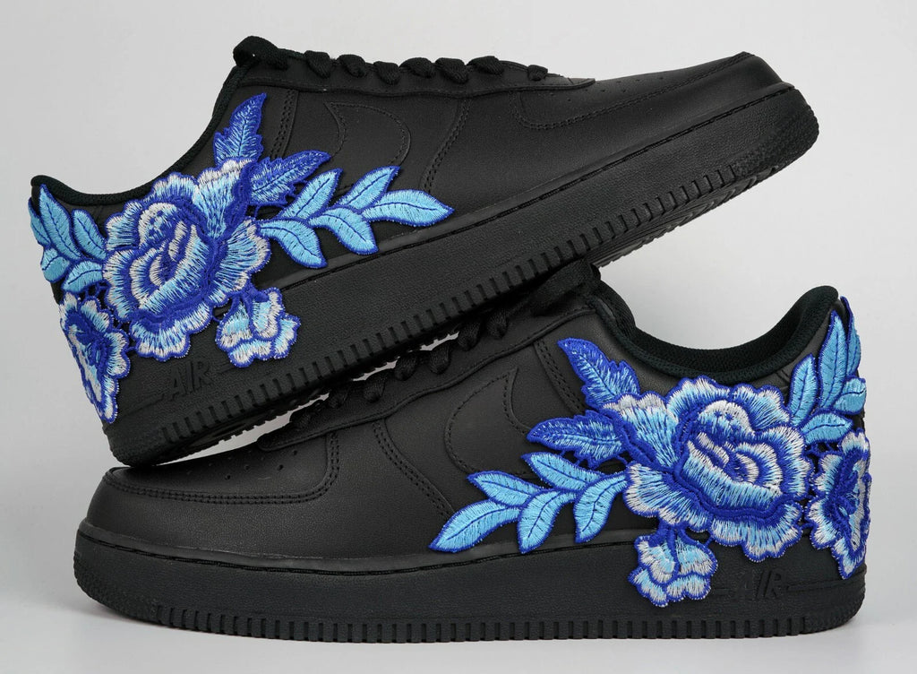 Embroided Midnight Blue Rose Black Af1 V2