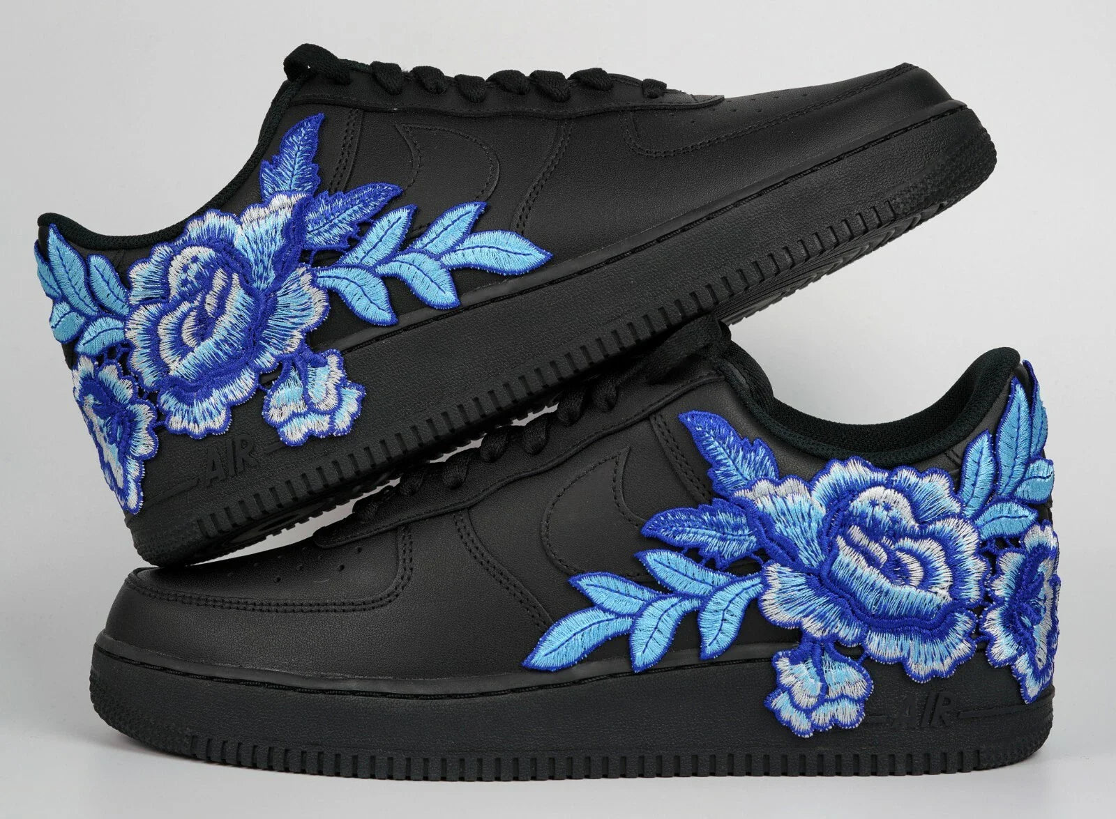 Embroided Midnight Blue Rose Black Af1 V2