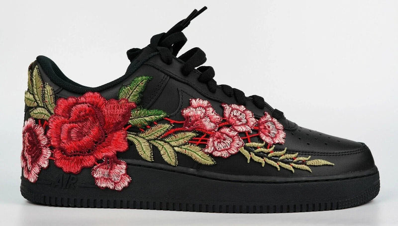 Embroided Rose Black Af1