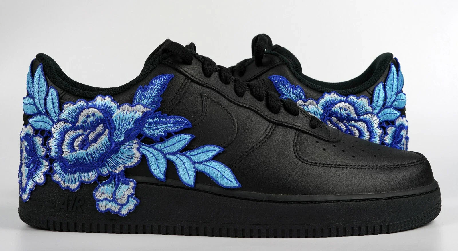 Embroided Midnight Blue Rose Black Af1 V2