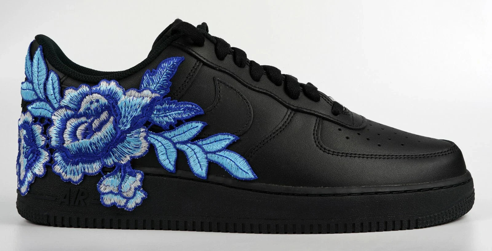 Embroided Midnight Blue Rose Black Af1 V2