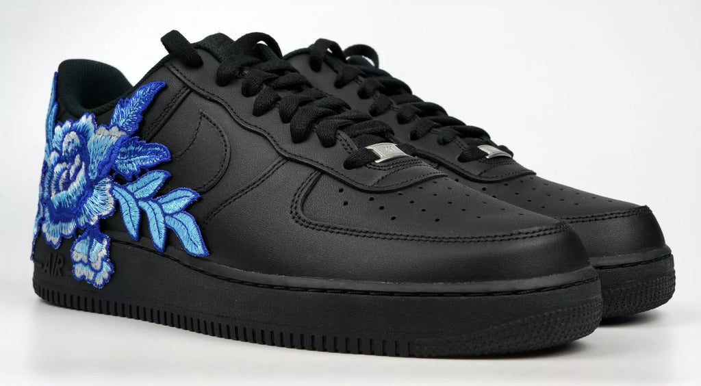 Embroided Midnight Blue Rose Black Af1 V2