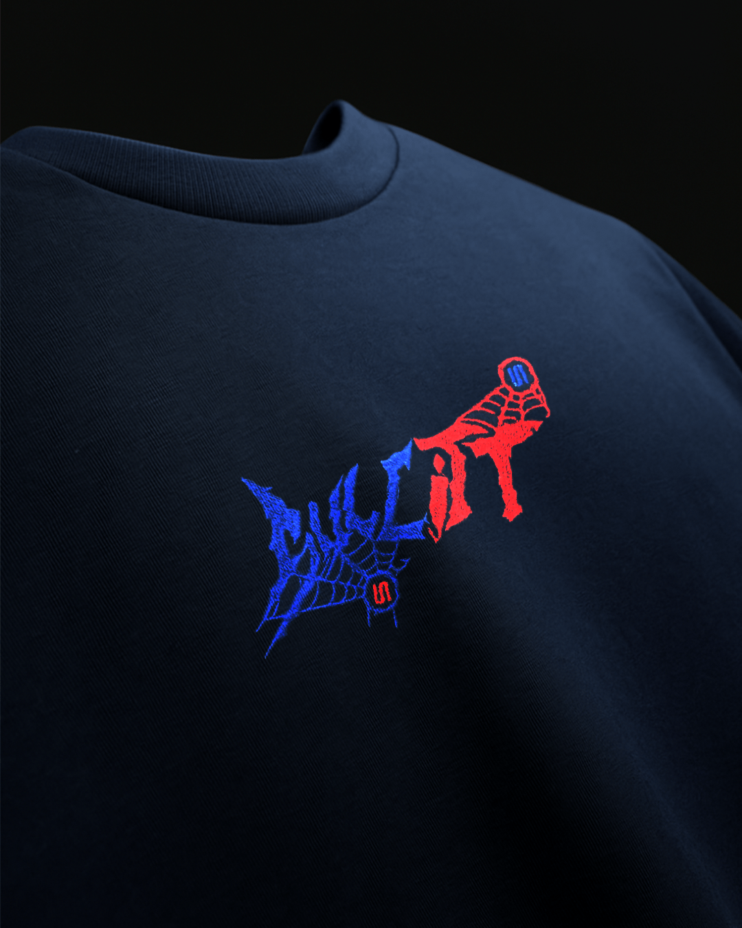 WEBBED UP NAVY BLUE TEE - SULLITT